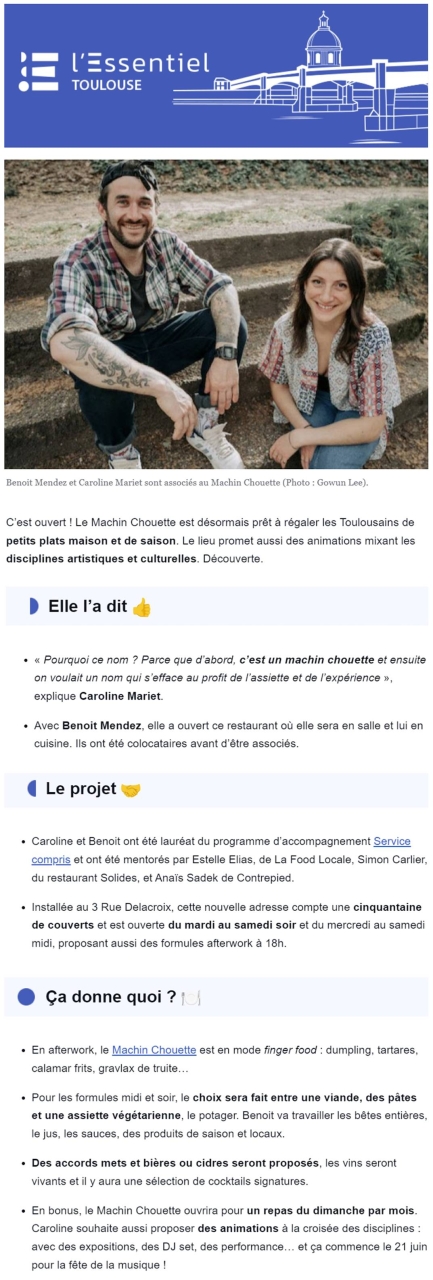 pRESSE - Le Machin Chouette - restaurant TOULOUSE - restaurant a faire TOULOUSE