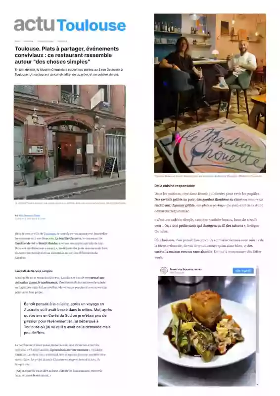 pRESSE - Le Machin Chouette - restaurant TOULOUSE - restaurant a emporter toulouse